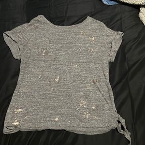 Grey tee with silver stars